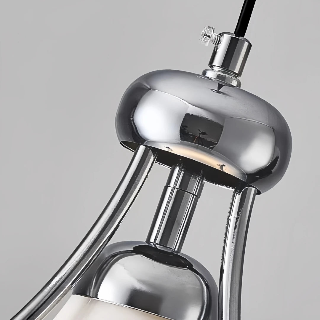 Glass pendant light illuminating a Japan style bedroom