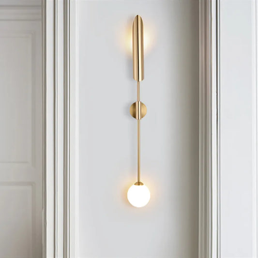 Arun Nordic LED Wall Lamp – Elegant Glass Shade Wall Sconce for Living Room & Bedroom