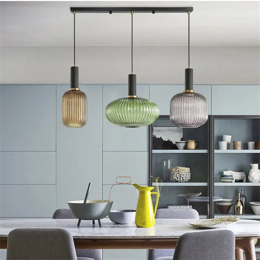 Chhavi: Retro Colorful Glass Pendant Light