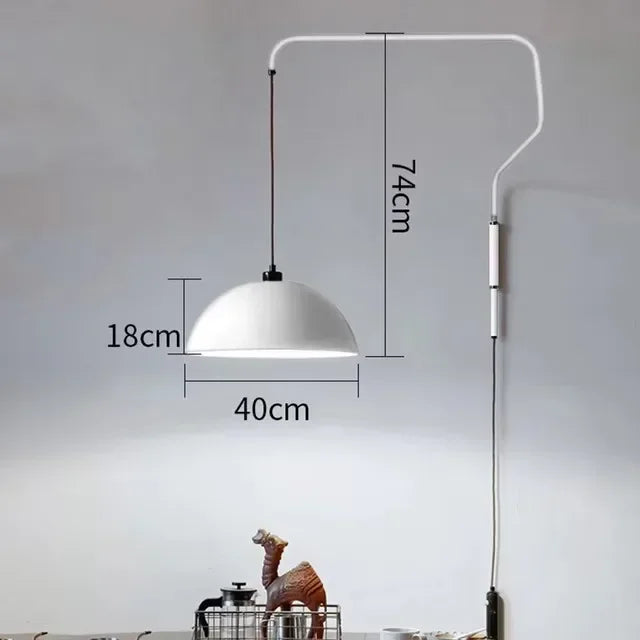 Industrial wall sconce light fixture with red finish and E27 LED bulb.