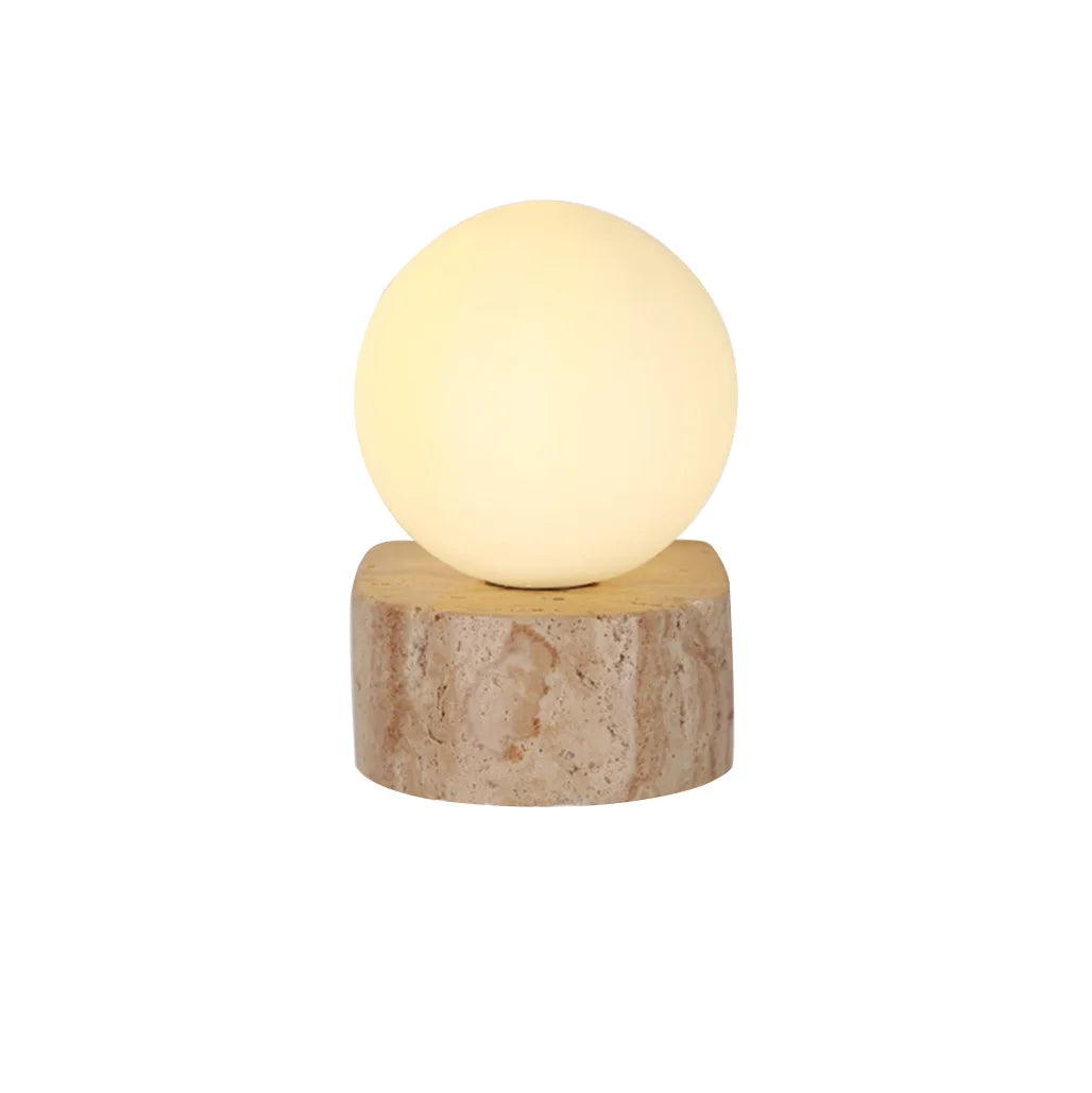 Juvik Wall lamp Nordic modern black and white minimalist in travertine stone.