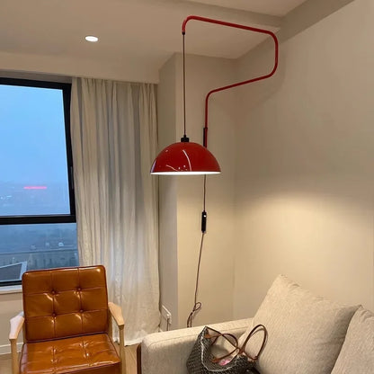 LED wall sconce lights in vibrant red for bedroom bedside task lighting.