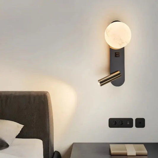 Living room sofa background wall decorative lamp in matte black.