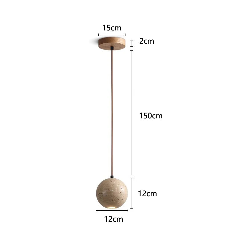 Luxury round stone pendant light lamps for living room ambiance.