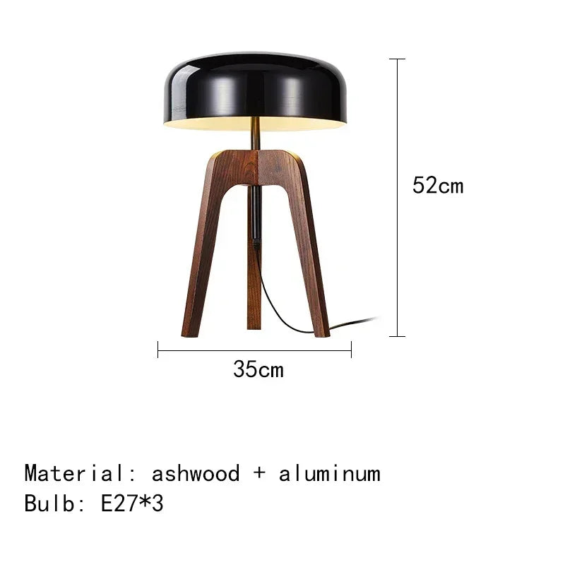 Luxury wooden table lamp for hotels and foyers with global voltage compatibility.