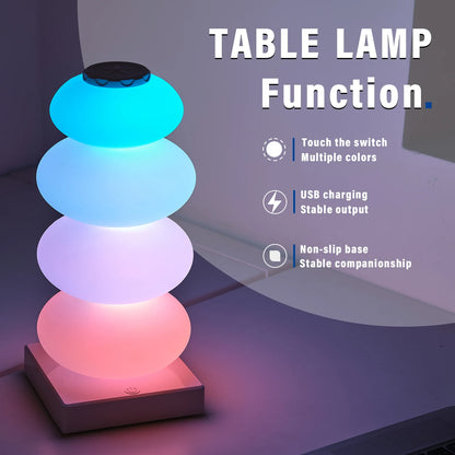 Minimalist rechargeable bedside lamp with touch control