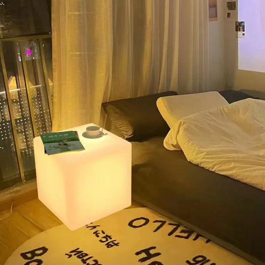 Modern Bedside Table Lamp Dimmable LED Cube Design.