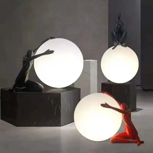 Modern LED Desk Light - Humanoid Sculpture for Bedroom Decor