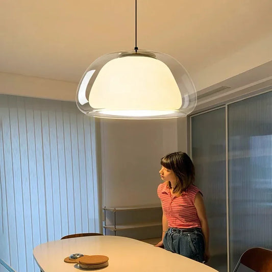 Modern glass pendant light for dining room lighting