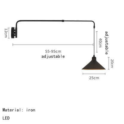 Modern wall lamp with long reach for master bedroom suite lighting.