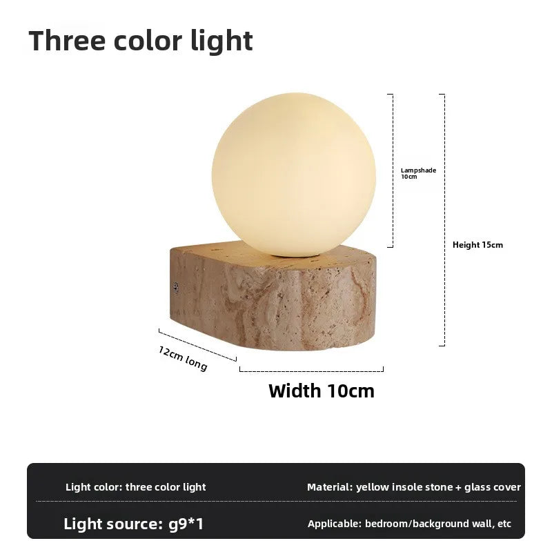 Nordic stone light luxury bedroom bedside wall sconce.