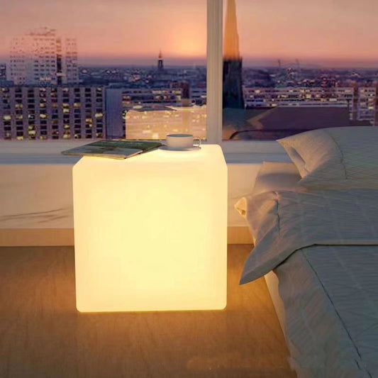Oslo Cube LED Floor Lamp, Minimalist Nordic Living Room Lighting.