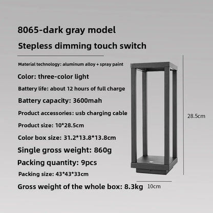 Portable rechargeable table lamp with warm light
