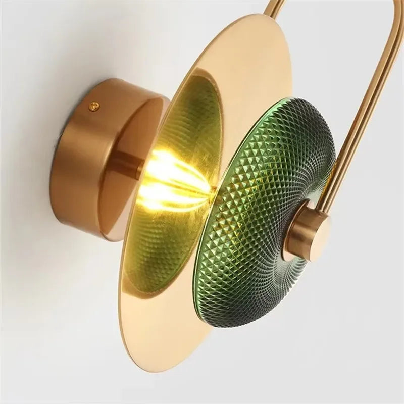 Premium green stone wall sconce with a 6-year warranty certification.