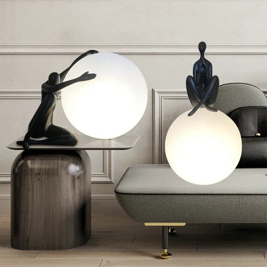 Purusha Big Ball Lamp - Creative Humanoid Sculpture LED Table Lamp
