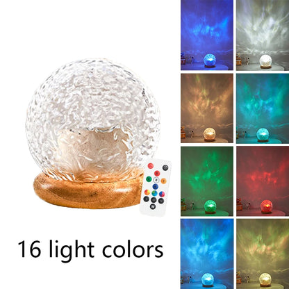 Crystal mood lamp glowing warm sunset colors