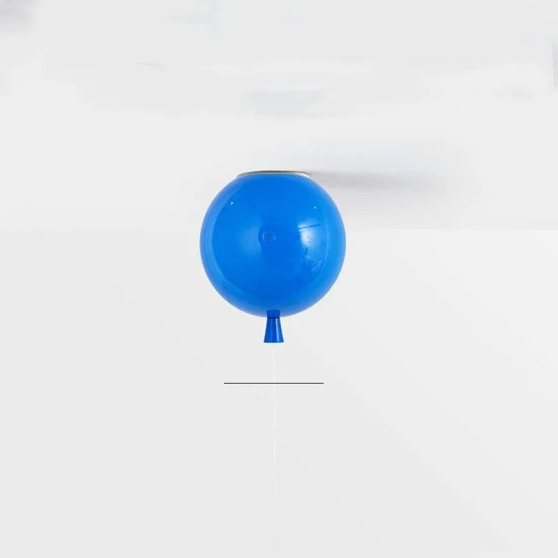Blue balloon pendant light on a white background