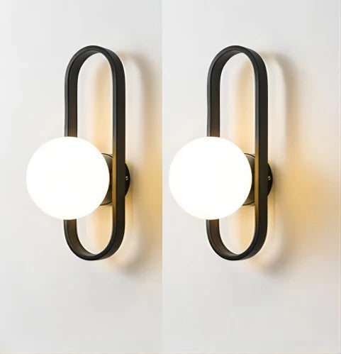 Black Wall lamp Nordic modern black and white minimalist for stairs.