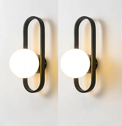 Black Wall lamp Nordic modern black and white minimalist for stairs.