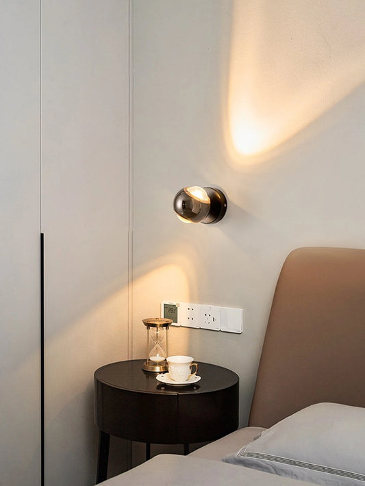 Shashi: Modern Pearl Black LED Wall Sconce