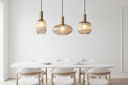 Chhavi Triple Retro Colorful Glass Pendant Light