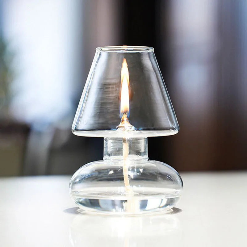 Minimalist glass candle holder for home decoration