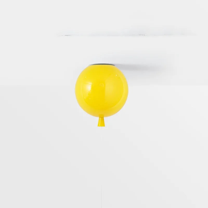Yellow balloon-inspired ceiling lamp providing soft LED light