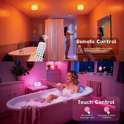 Color changing shower light in 15 colors