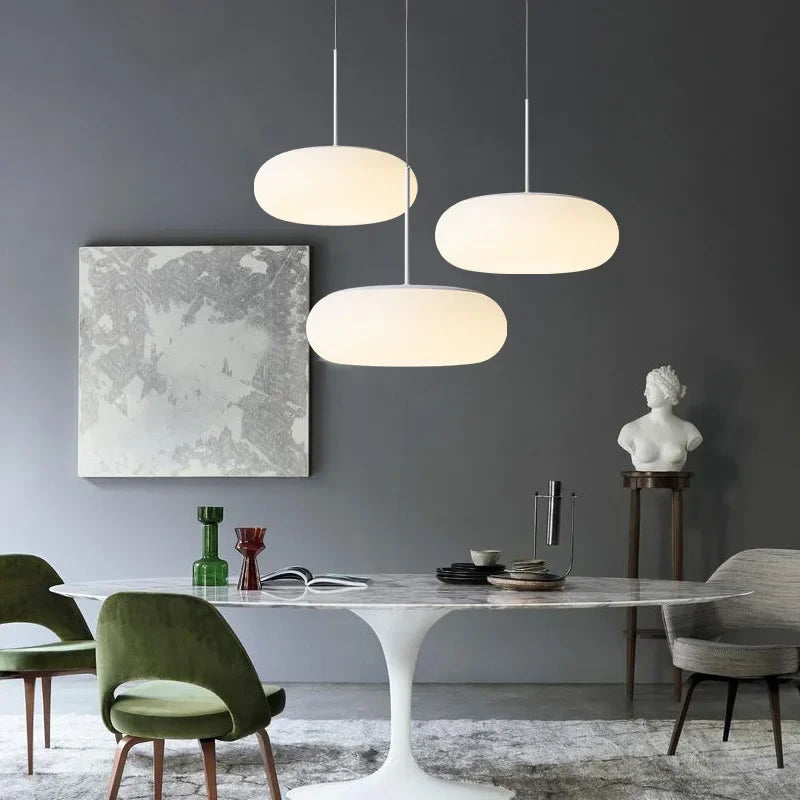 Modern Pendant Lights white big ball design for a luxury living room.