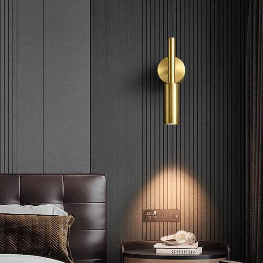 Dipta Brass LED Wall Lamp – Adjustable & Dimmable Wall Sconce for Bedroom & Reading