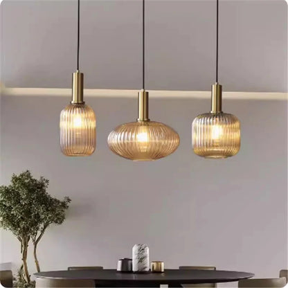Chhavi Triple Retro Colorful Glass Pendant Light