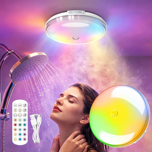 Runa waterproof shower light on bathroom ceiling