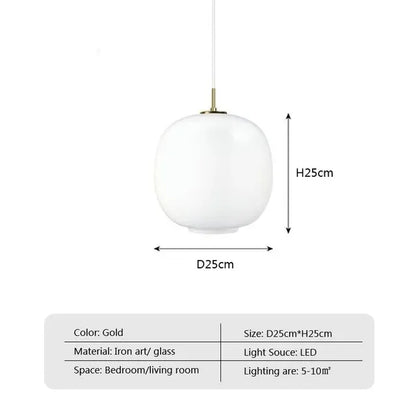 Single lampshade pendant light with hot bending glass for high-end interiors.