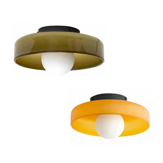 Skandi Glas Ceiling Lamp - Modern Vintage Glass Hallway Light