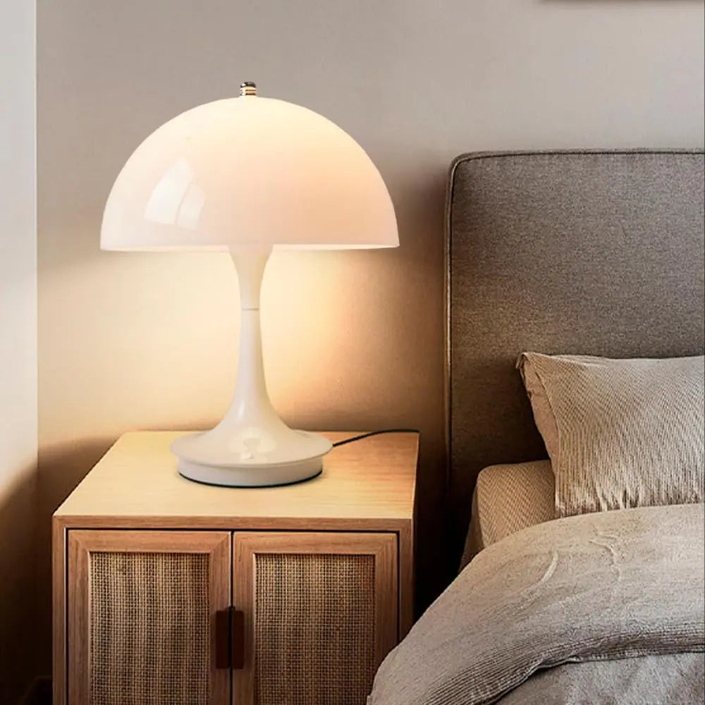 Touch control mushroom table lamp, hotel lighting.