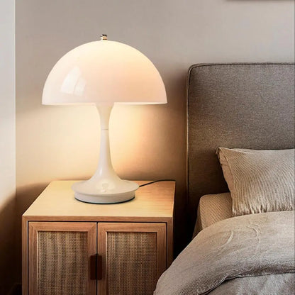 Touch control mushroom table lamp, hotel lighting.