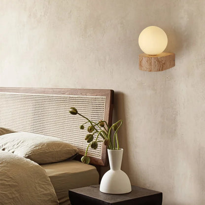 Travertine pendant light lamps for living room wall accent.