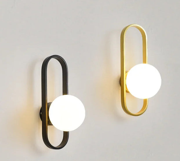 Vargen Modern glass home decor led lights with gold iron finish.