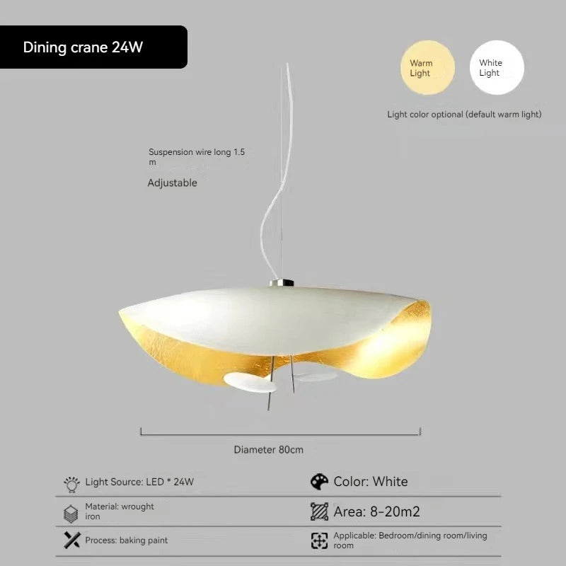 White curved surface pendant light lamps for living room decor.