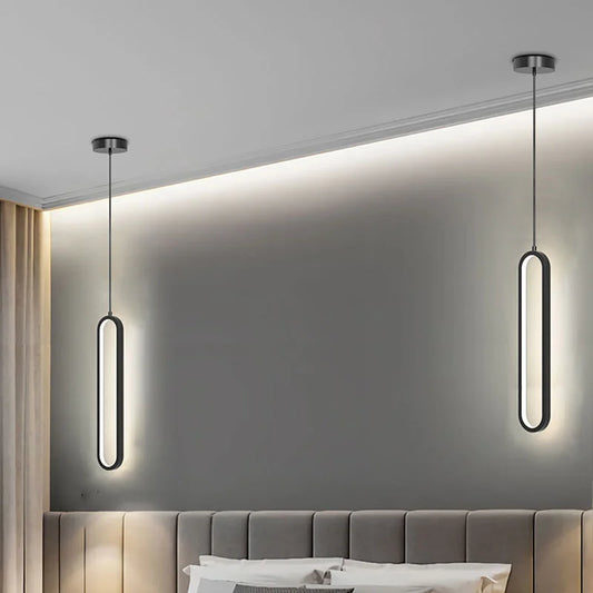 Bhaskara Modern Minimalist LED Pendant Light – Gold & Black Chandelier for Living Rooms