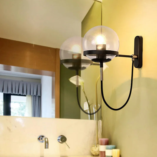 gold antique brass wall sconce with frosted glass shade