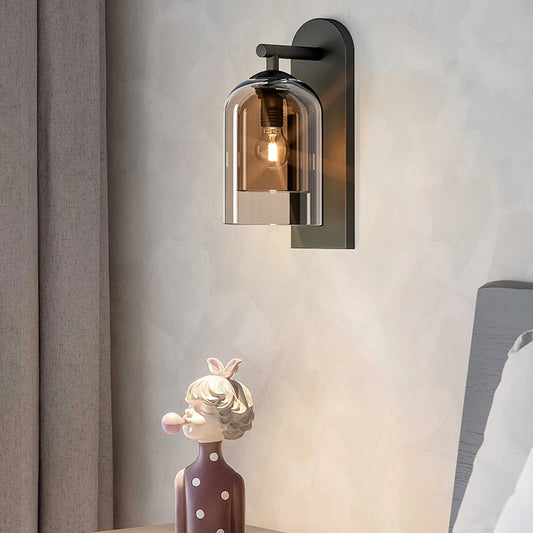 vintage industrial wall sconces with clear glass shade